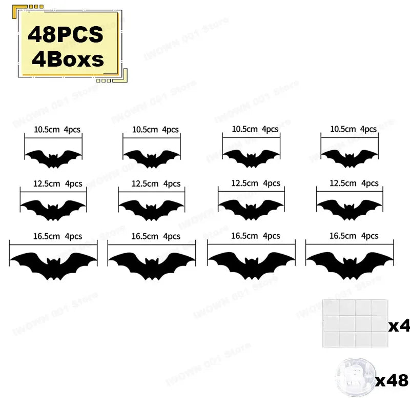 Glowing Bat Wall Decals - Halloween Party Decor
