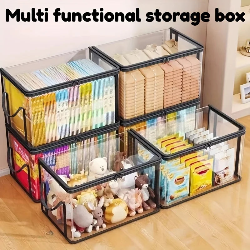 2 - Pack Foldable Transparent Storage Boxes.