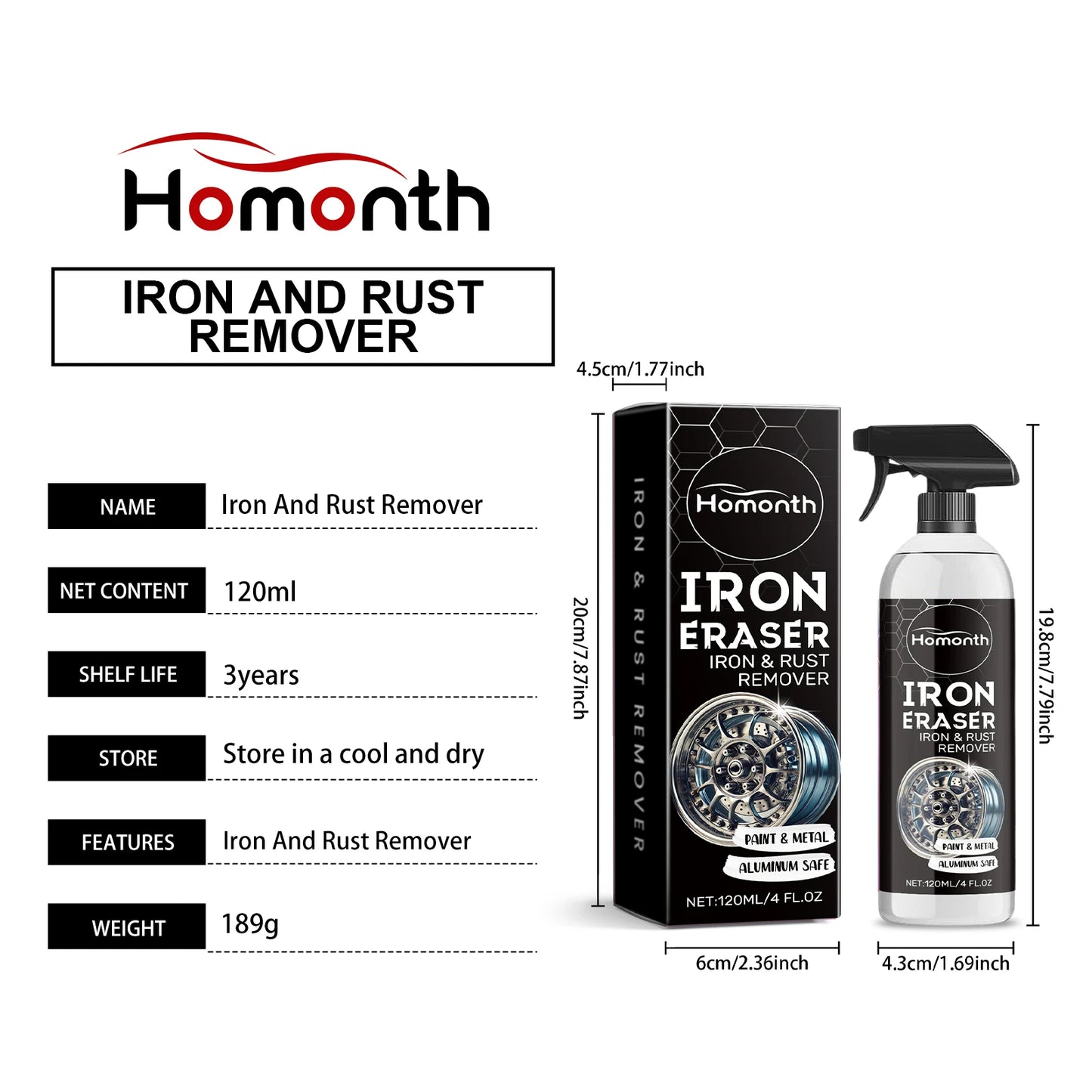 Car Rust Remover Spray Cleaner