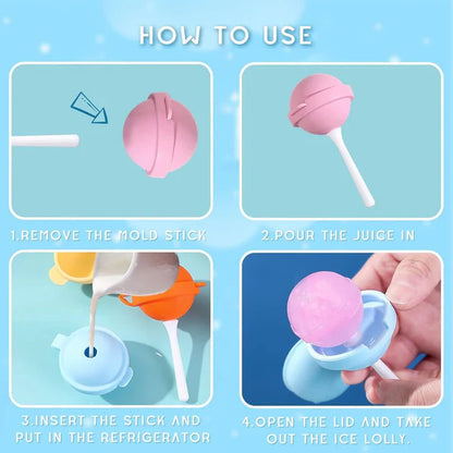 Silicone Lollipop Ice Cream Maker (4 PCS)