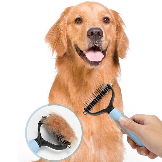 Professional 2-in-1 Pet De-shedding & Dematting Brush