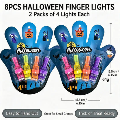 Halloween LED Finger Projection Lights - 4 | 8 | 16 - Piece Party Favor Sets