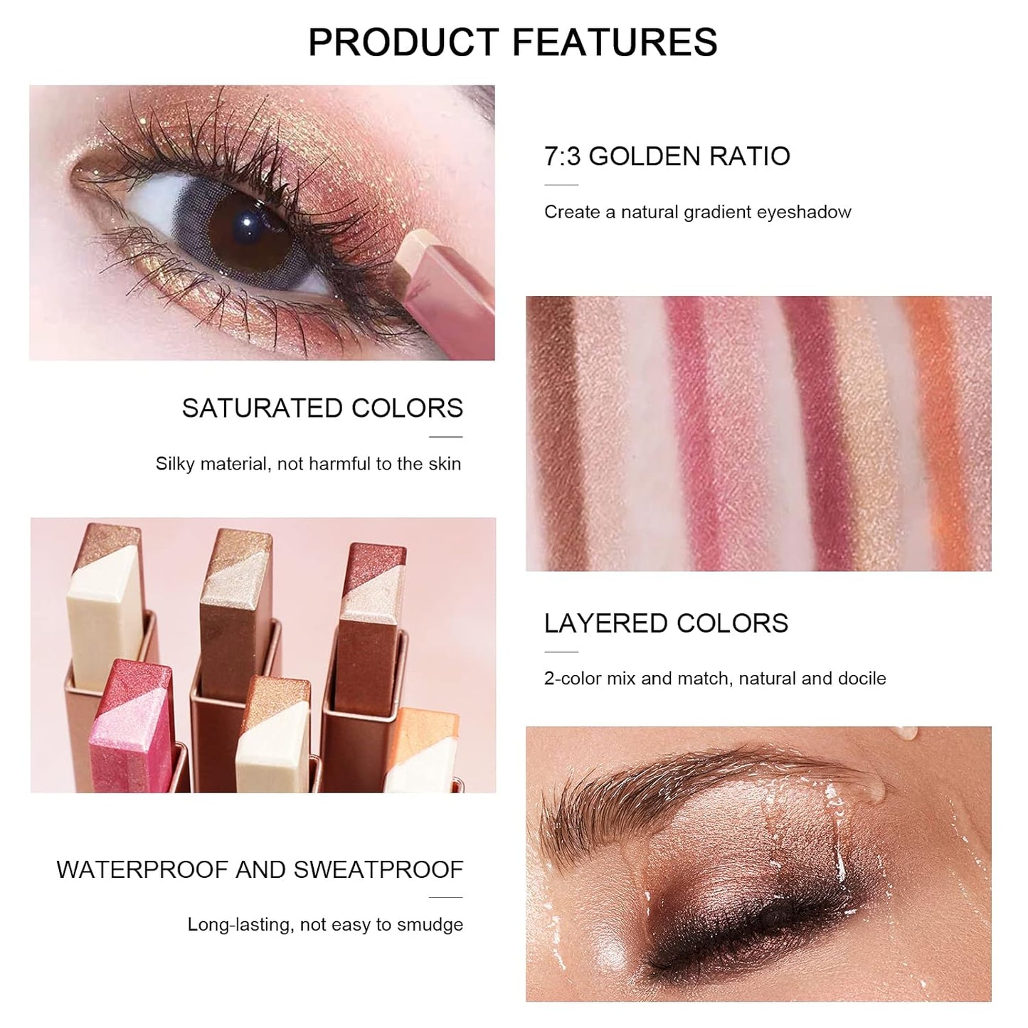 12 Colors Glitter Eye - shadow Stick Set