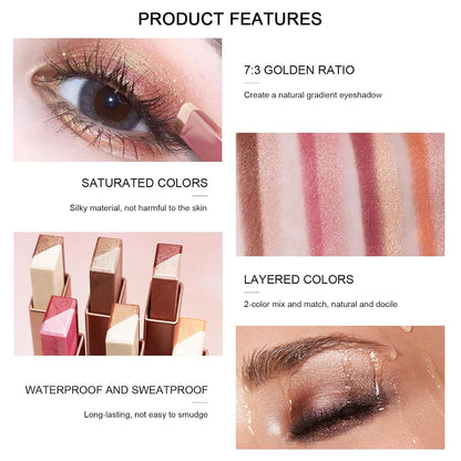 12 Colors Glitter Eye - shadow Stick Set
