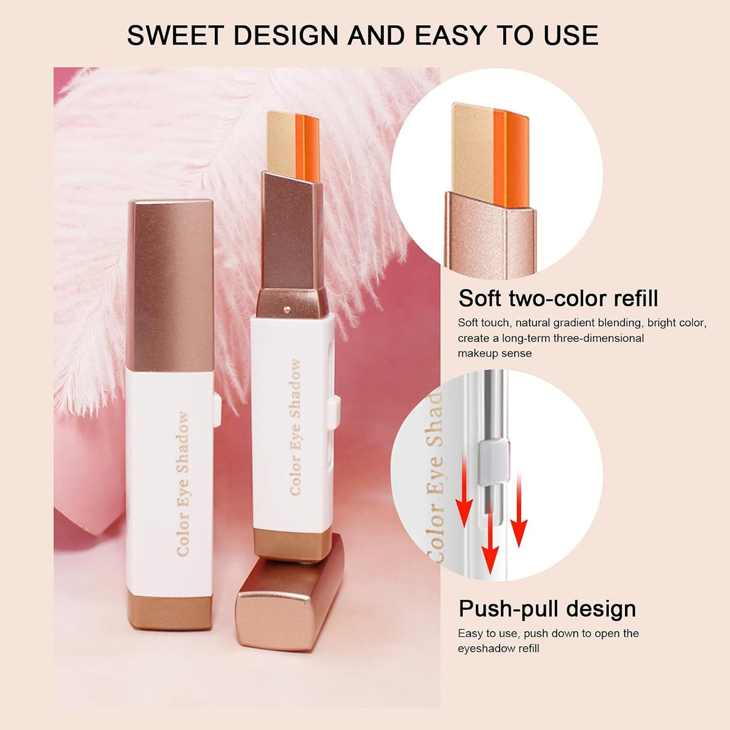 12 Colors Glitter Eye - shadow Stick Set