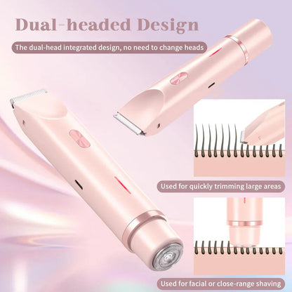 SilkGliss™ Two in One Electric Hair Trimmer: Double-Headed Women'S Electric Shaver