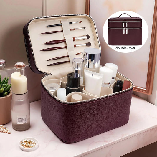 Double Layered Portable Professional Makeup Bag