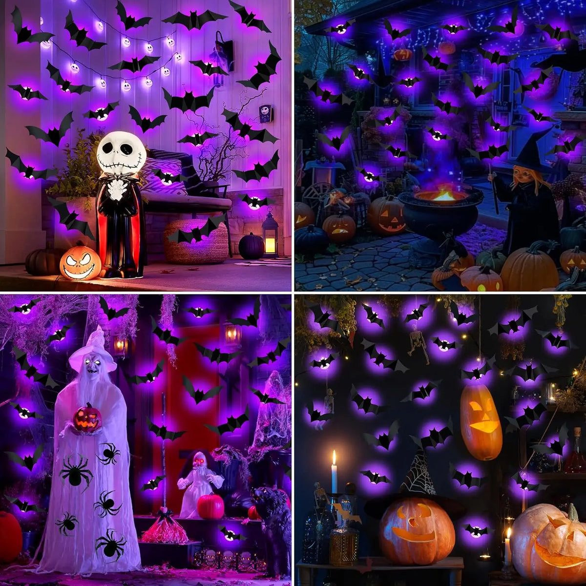 Halloween Bat Decor Night Wall Sticker Light