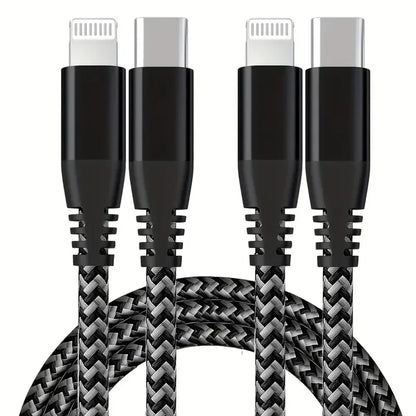 Nylon Braided Cord USB C to Lightning Cable Fast Charging Data for iPhones