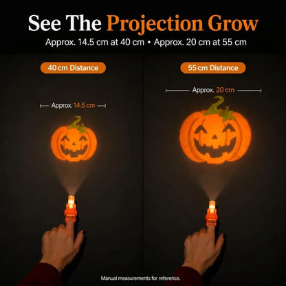 Halloween LED Finger Projection Lights - 4 | 8 | 16 - Piece Party Favor Sets