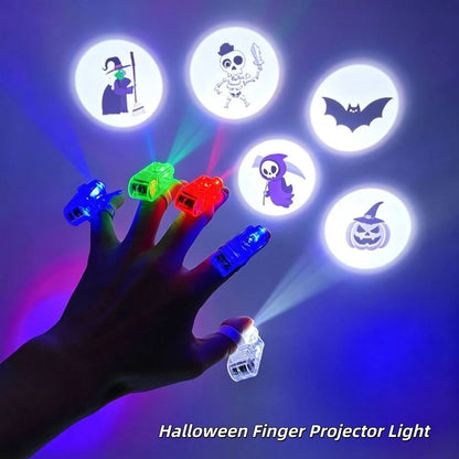 Halloween LED Finger Projection Lights - 4 | 8 | 16 - Piece Party Favor Sets