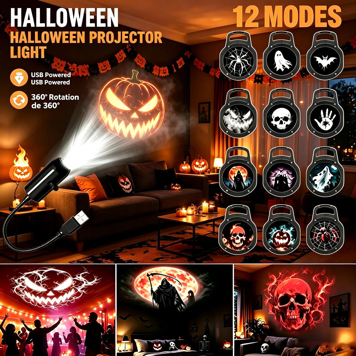 Halloween USB Projector
