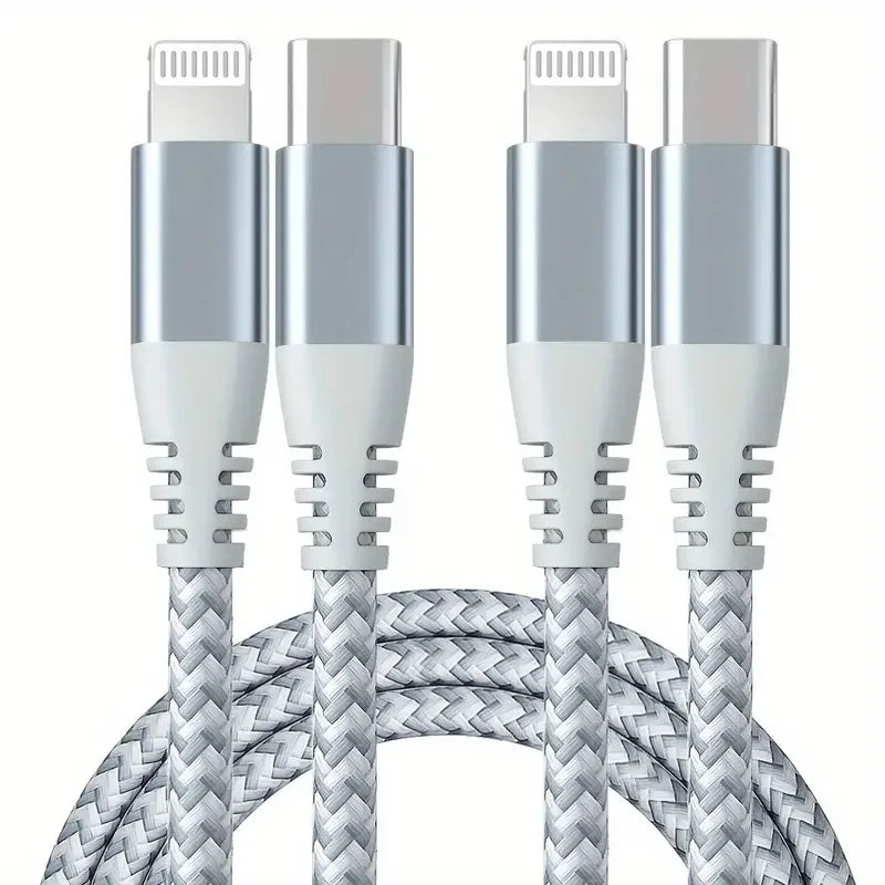 Nylon Braided Cord USB C to Lightning Cable Fast Charging Data for iPhones