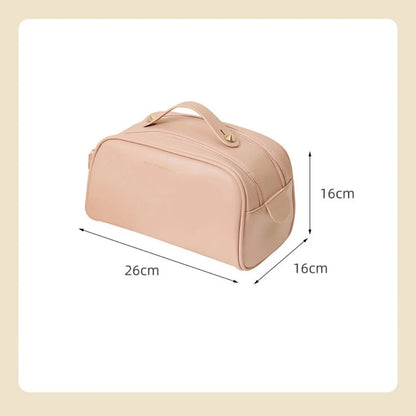 Leather Makeup Organizer Portable Women Cosmetic Storage Bag