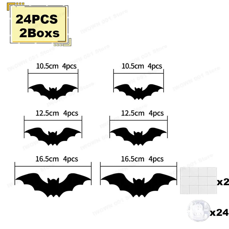 Glowing Bat Wall Decals - Halloween Party Decor