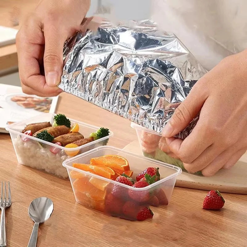 40Pcs Reusable Aluminum Foil Food Covers – Elastic Stretch-to-Fit Insulation Lids