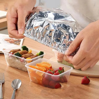 40Pcs Reusable Aluminum Foil Food Covers – Elastic Stretch-to-Fit Insulation Lids