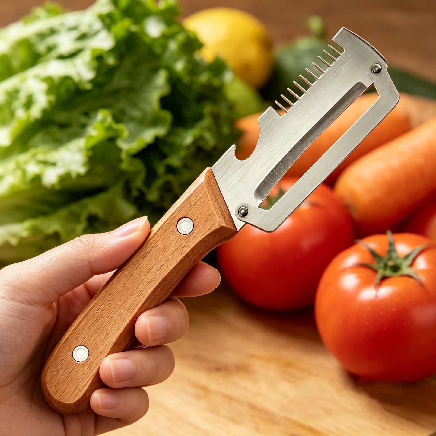 2-in-1 Serrated Peeling Knife Premium Vegetable Peeler