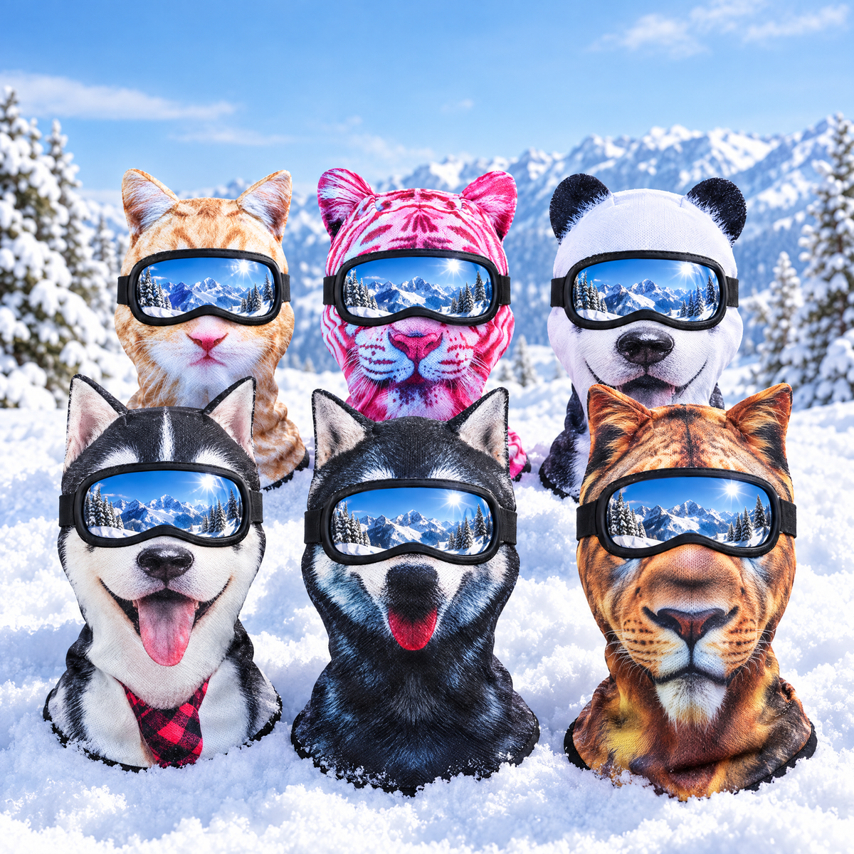 3D Animal Face Ski Mask