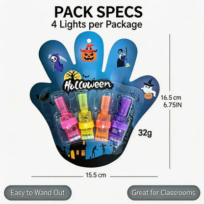 Halloween LED Finger Projection Lights - 4 | 8 | 16 - Piece Party Favor Sets